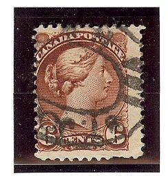 Canada Used Scott #39 6 Cent Yellow Brown