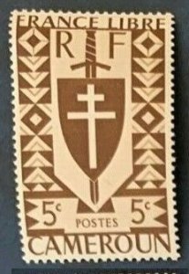 1942 Cameroon 224 Shield and Sword - Free France