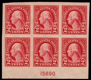 USA #577 PLATE BLOCK, SUPERB JUMBO OG VLH, Select! Retail $30