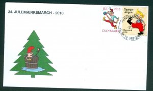 Denmark Cover Cachet  # 34  Christmas Seals Walk 2010. Ringkobing.