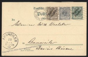 Germany 1900 Morocco TANGERS TANGIERS Postal Card Cover REPLY FROM USA Pa 113132