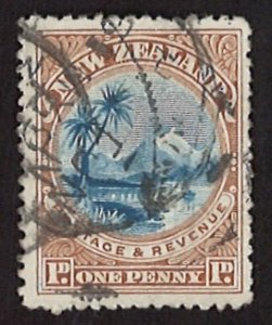 1898 Lake Taupo and Mount Ruapehu New Zealand 1D Postage Revenue (LL-17)