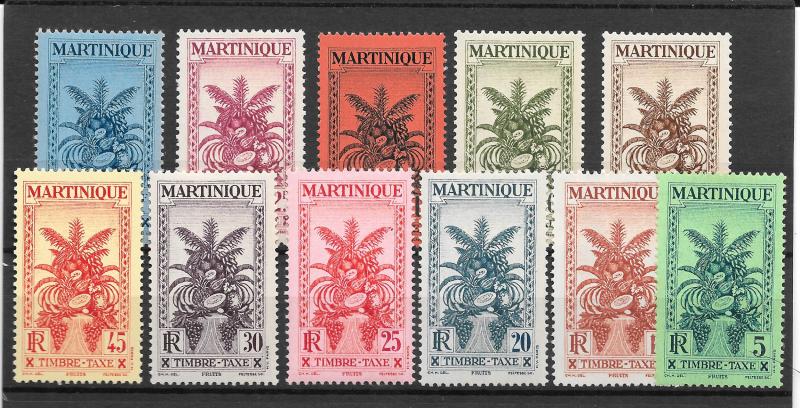 MARTINIQUE MH SET SC#J26-J36 TROPICAL FRUIT SCV$14.60