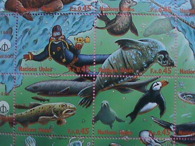 U.N. STAMP: 1998- SC #.322-INTERNATIONAL YEAR OF THE OCEAN: MNH GENEVA SHEET