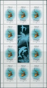 Tonga 1988 SG1017a 10p Variegated Shark 1992 sheetlet MNH