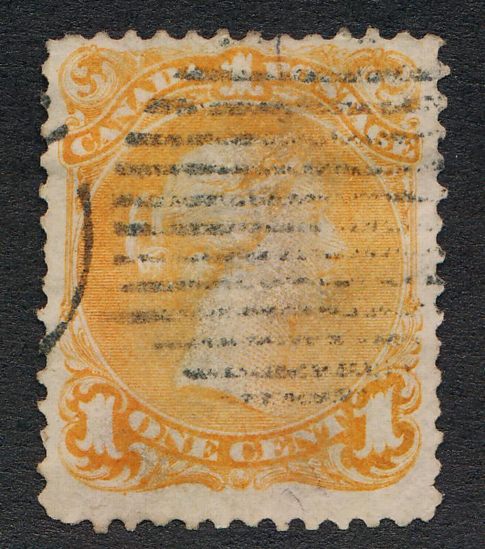 CANADA 23 USED F-VF, 1c YELLOW ORANGE