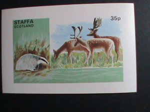 ​SCOTLAND-STAFA STAMP- DEER IMPERF-MNH S/S SHEET VERY FINE