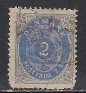 Denmark # 16, Numeral, Used, Faults, 10% Cat.