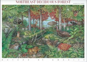 US #3899 37c Northeast Deciduous Forest Sheet of 10 (MNH) CV $17.50