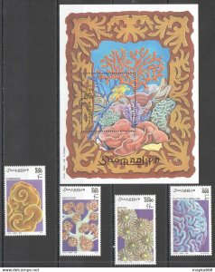 1998 Somalia Coral Reefs Marine Life #730-733+Bl57 Michel 24 Euro ** Nw1475