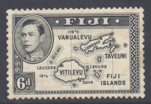 Fiji Scott 125 - SG260, 1938 George VI 6d Die I Perf 13 x 12 MH*