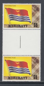 Kiribati Sc 340c MNH. 1980 $5 Flag, gutter pair, top value to set.