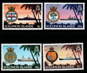 SOLOMON ISLANDS SG430/3 1981 SHIPS AND CRESTS MNH