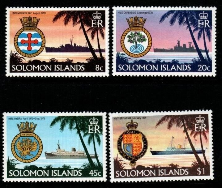 SOLOMON ISLANDS SG430/3 1981 SHIPS AND CRESTS MNH