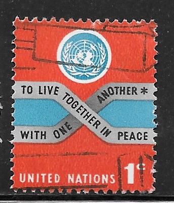 United Nations 104: 1c definitive, single, used, VF