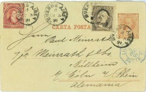 BK1748 - ARGENTINA - POSTAL HISTORY - STATIONERY Card to GERMANY via PAQUEBOT