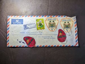 1966 Registered Sierra Leone Airmail Cover Freetown to Hamburg West Germany