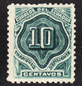 Ecuador Scott J4 F to VF mint OG HH reprint.  FREE...