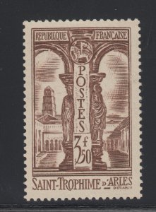 France Sc 302 MLH. 1935 3.50fr dark brown St.Trophime, fresh, sound, VLH, VF