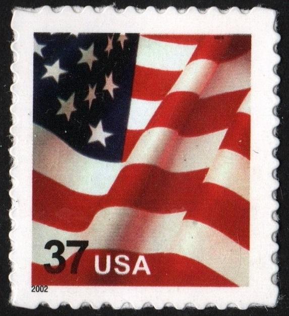 SC#3635 37¢ Flag Booklet Single (2002) SA