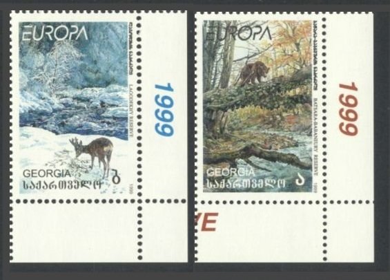 1999 Georgia 312-13+Tab Fauna / Europa Cept 4,00 €