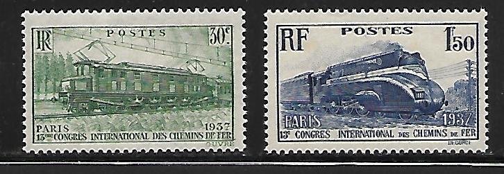 France -13th International Railroad Congress - Scott #327-328 F VF NH