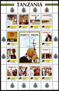 Tanzania 825-34 MNH Visits of Pope John Paul II