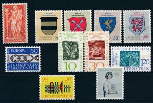 Liechtenstein 1965 Complete Year Set MNH