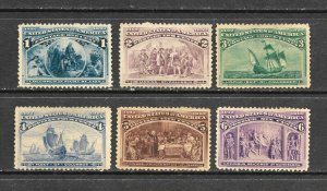 US Sc #230-235 Unused,Mint,No Gum F-VF CV $285.00