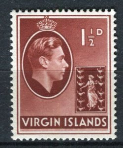 BRITISH VIRGIN ISLANDS; 1938 early GVI issue fine Mint hinged 1.5d. value