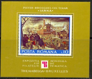 ROMANIA 1975 THEMABELGA Stamp Exhibit Souvenir Sheet Sc 2595 MNH