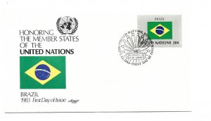 United Nations #413 Flag Series 1983, Brazil, Artmaster, FDC