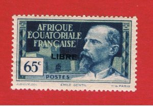 French Equatorial Africa #102  MVFH OG  Overprint   Free S/H