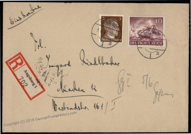 Germany 1943 Helden der Wehrmacht I Panzer Heroes Series Cover Registered 71655