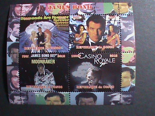 ​CONGO-2013-007-JAMES BOND& FAMOUS MOVIES MNH-S/S VF WE SHIP TO WORLD WIDE