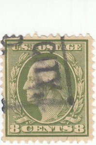 Scott #337 - 8c Olive Green - Washington - Used 