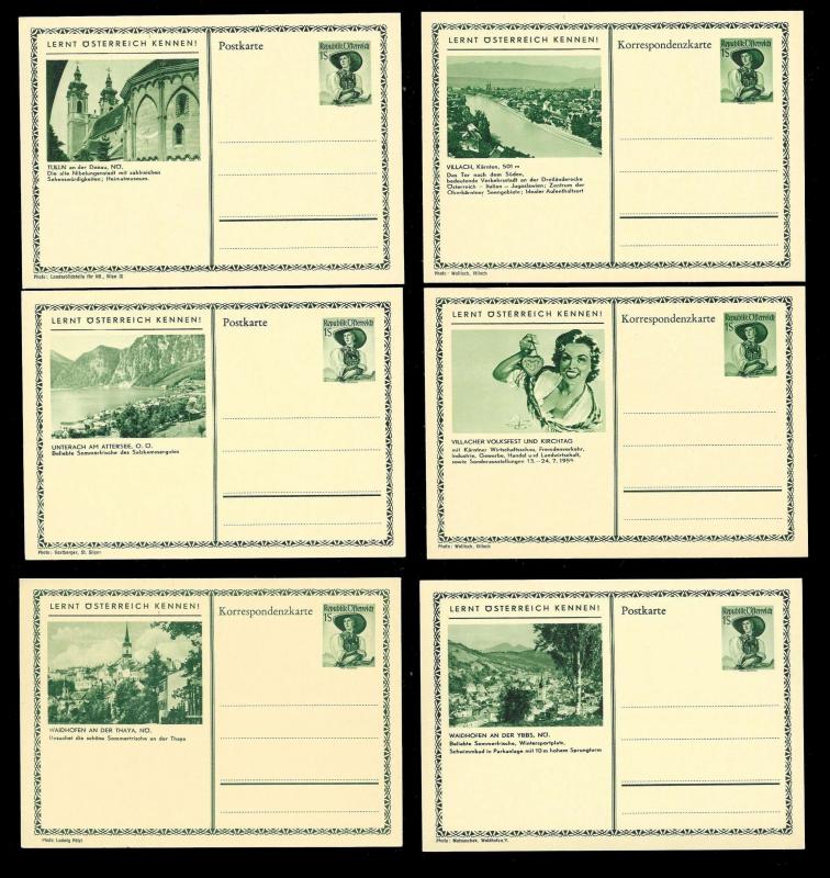 AUSTRIA (108) Scenery View Mixed Face Value Postal Cards c1950s ALL MINT UNUSED