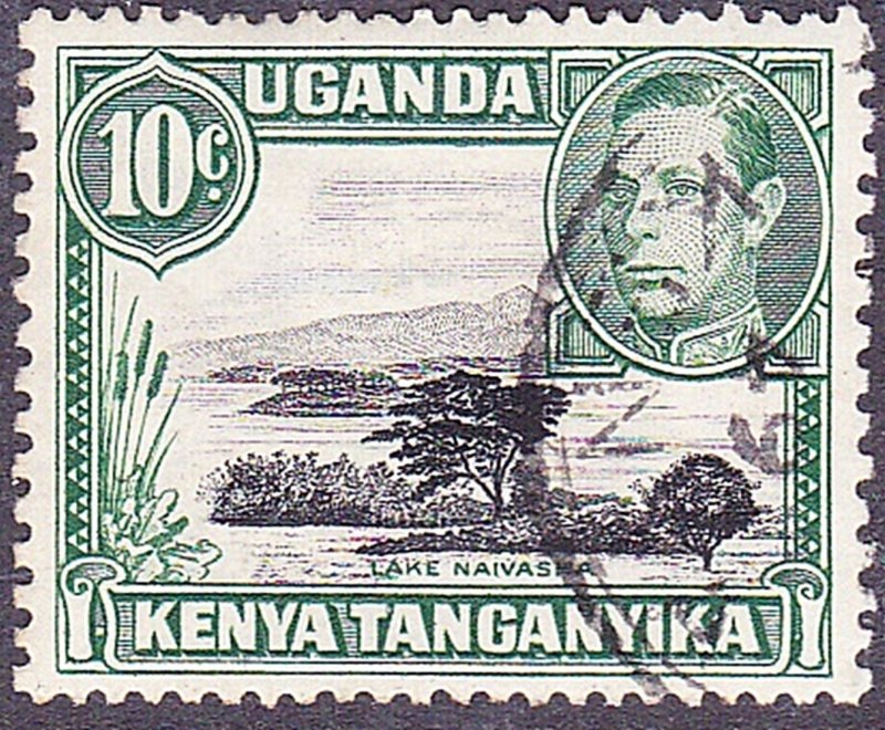 KENYA UGANDA TANGANYIKA 1949 KGVI 10c Black & Green SG135 FU
