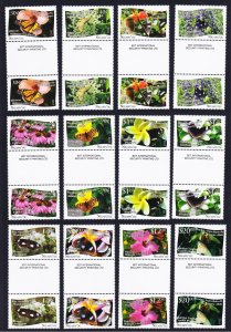 Niuafo'Ou Butterflies and Plants 12v Gutter Pairs 2013 MNH SC#301-312