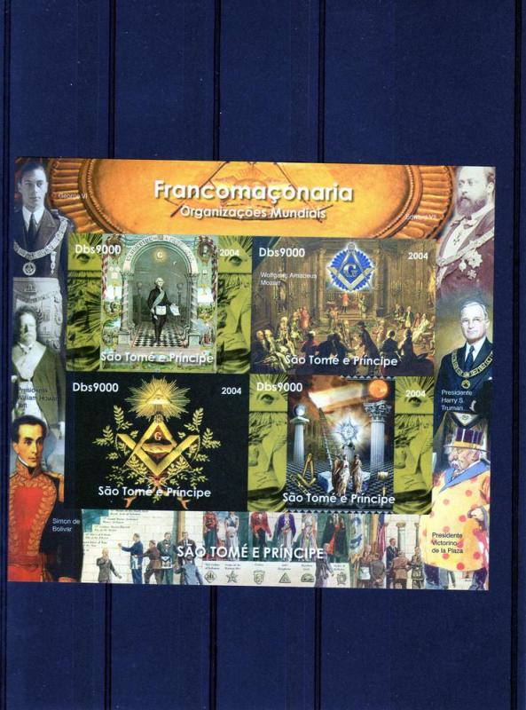 Freemasonry St.Thomas 2004 Progressive Proofs 4+Original MNH