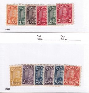 CANADA # 162-172 VF-MNH KGV ISSUES ARCH/LEAF CAT VALUE $236