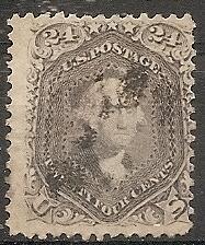 US   78a Used 1862 24c grayish lilac Washington CV $425