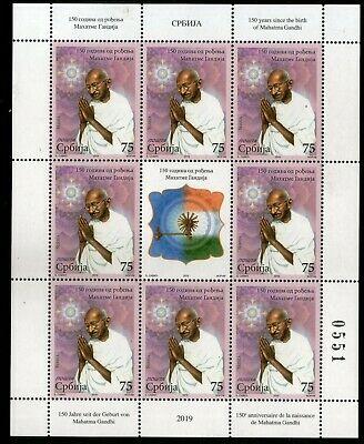 Serbia 2019 Mahatma Gandhi of India 150th Birth Anniversary Sheetlet MNH # 9711