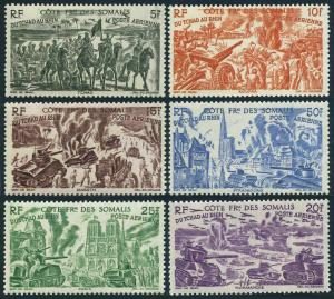 Fr Somali Coast C9-C14,MNH.Michel 279-284. Chad to Rhine WW II march.1946.