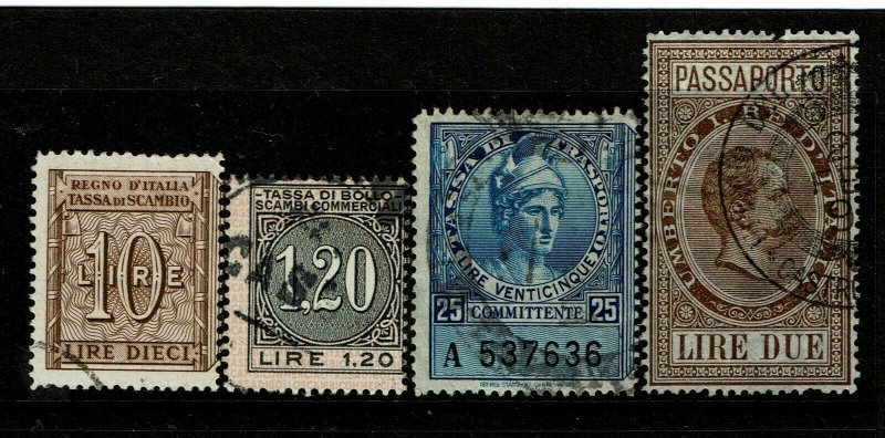 Italy - 4 Older Used Revenues / Last With Pulled Top Perf - S9419