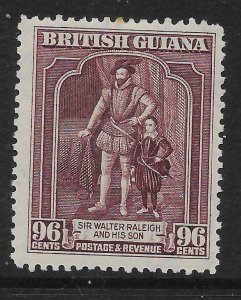 BRITISH GUIANA SG316 1938 96c PURPLE p12.5 MTD MINT