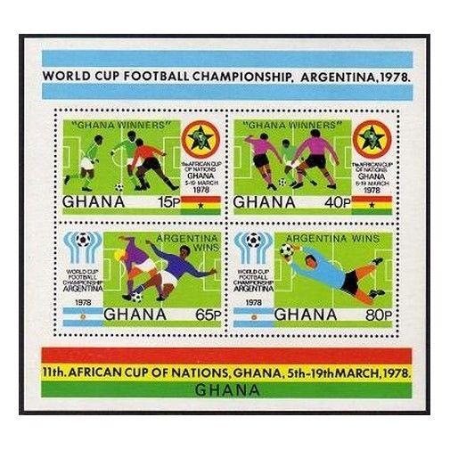 Ghana 665-668,669.Mi 771-774,Bl.78. African Cup,Ghana WINNERS.Argentina-1978.