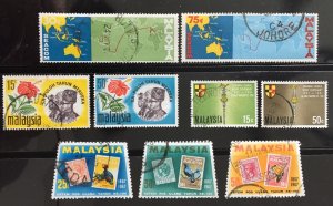 MALAYSIA 1967 National Issues 4 complete sets USED SG#42-50 M3725a#
