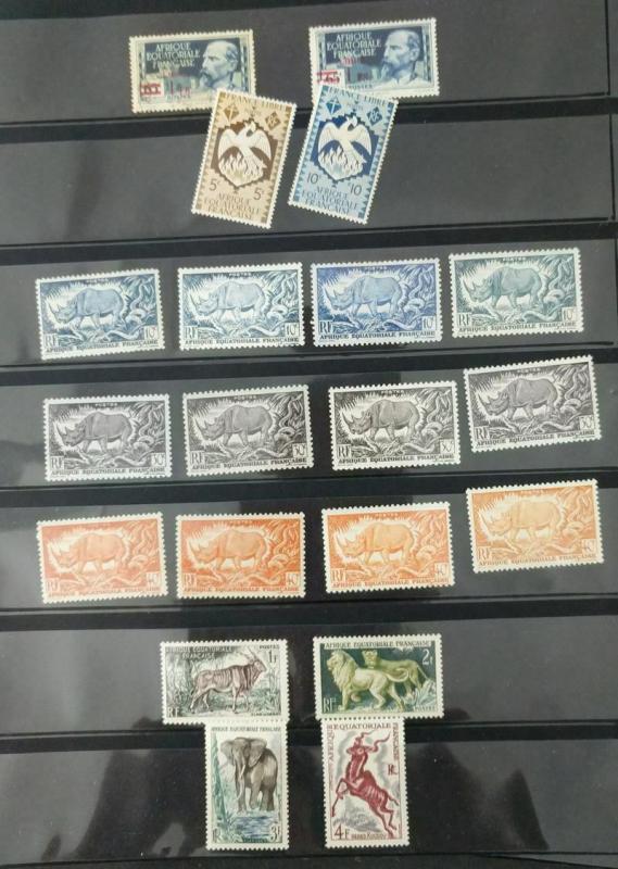 EDW1949SELL : FRENCH COLONIES Old Time Mint & Used collection. Nicely displayed.