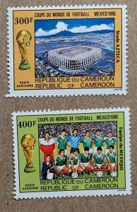 Cameroun 1986 World Cup high values, MNH. Scott C334-C335, CV $6.25